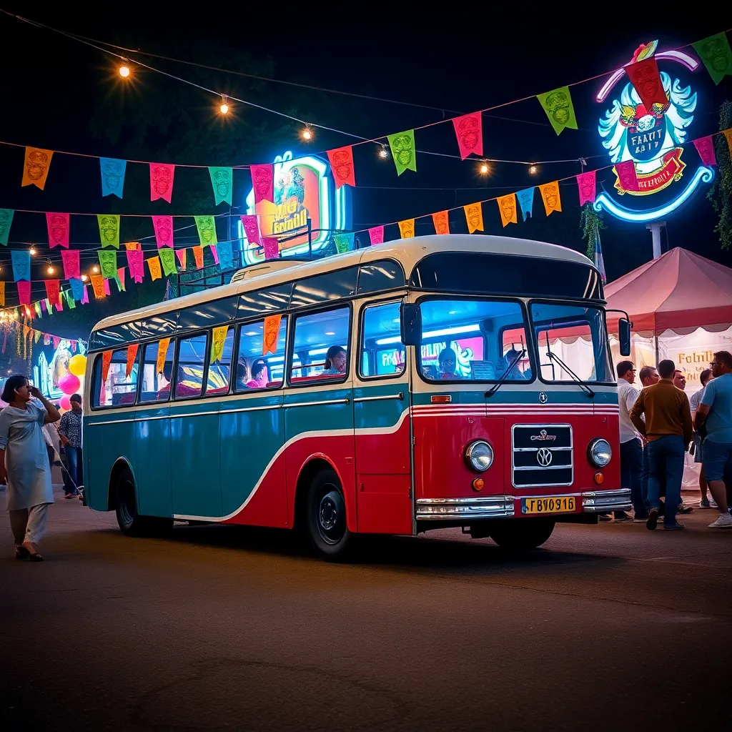 Vintage Coach Bus at Festival