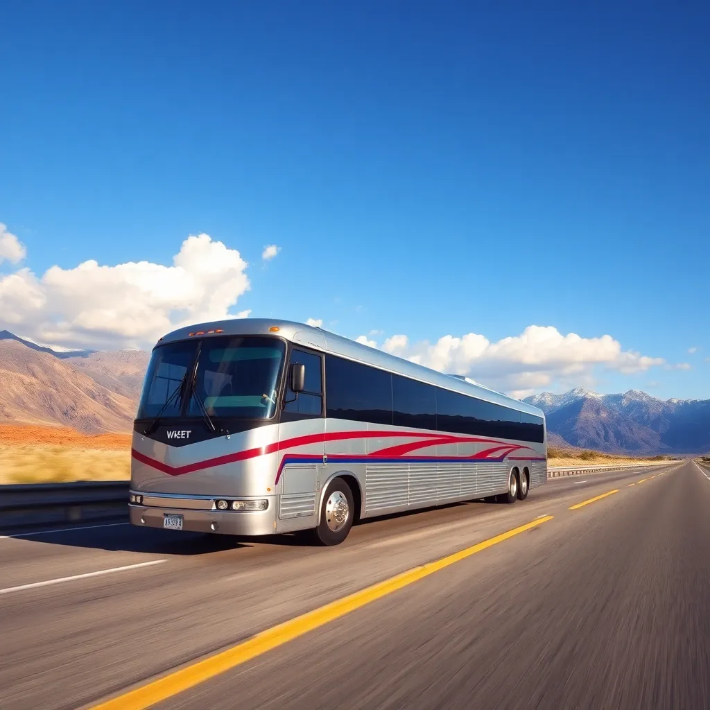 Greyhound Bus on Scenic Highway