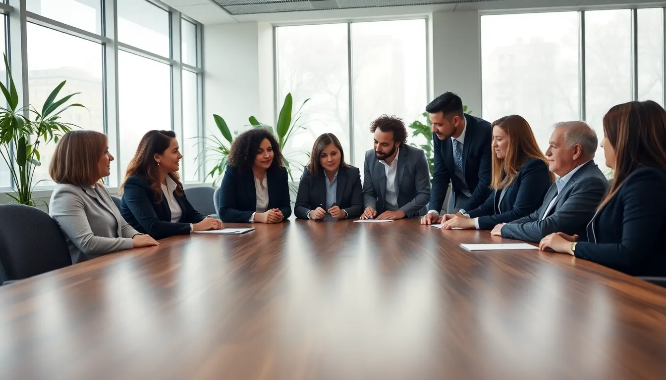 Diverse Team Collaborating in Modern Office