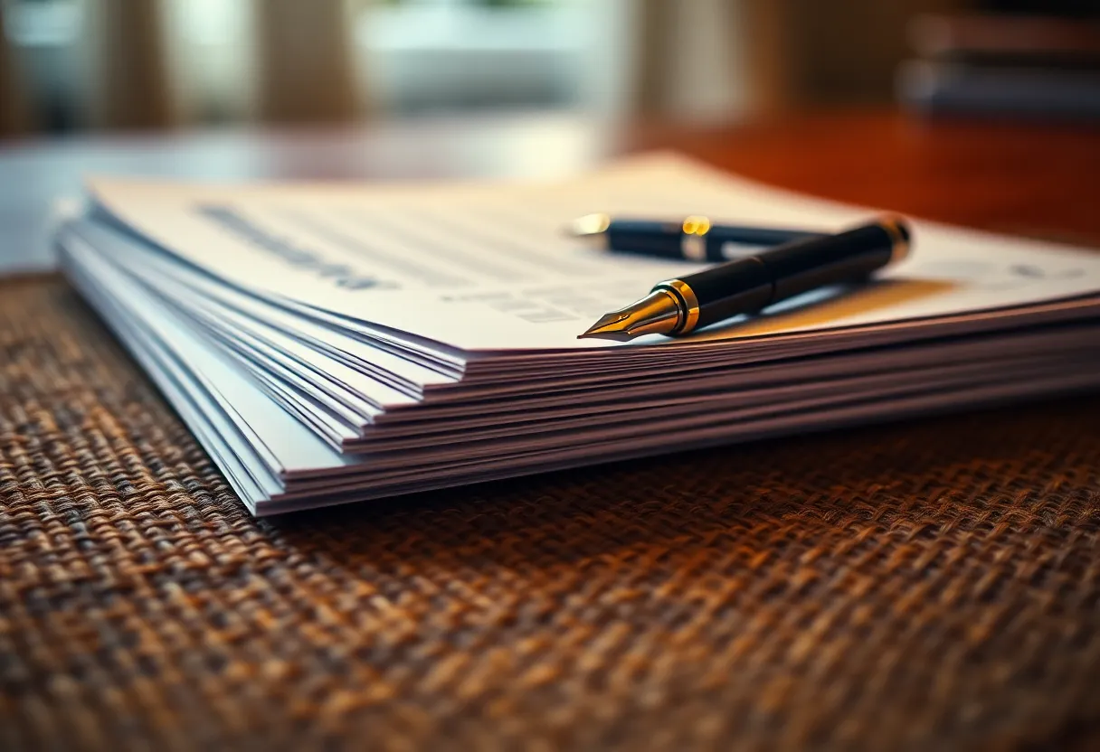 Detailed Shot of Business Reports and Pen