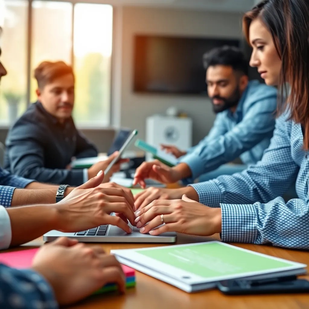 Collaborative Business Hands on Laptop