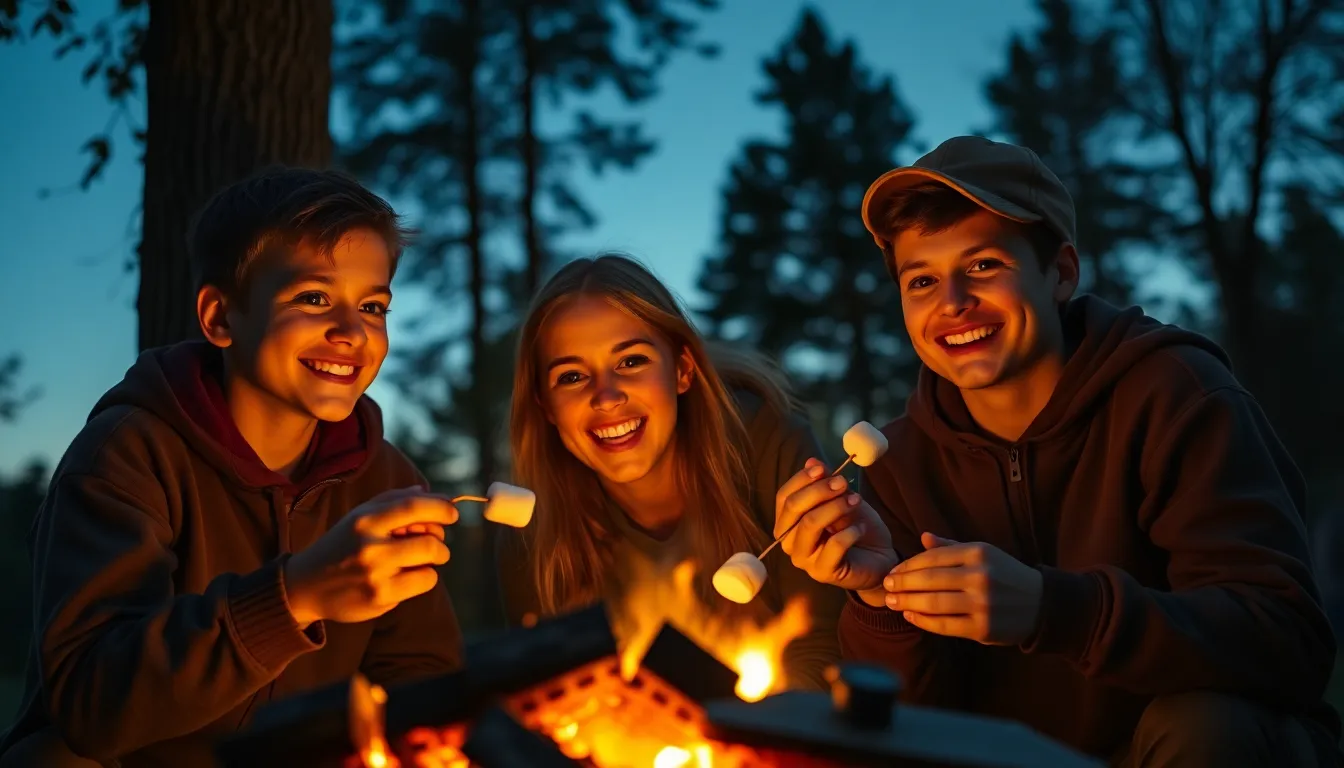 Cozy Campfire Gathering at Dusk