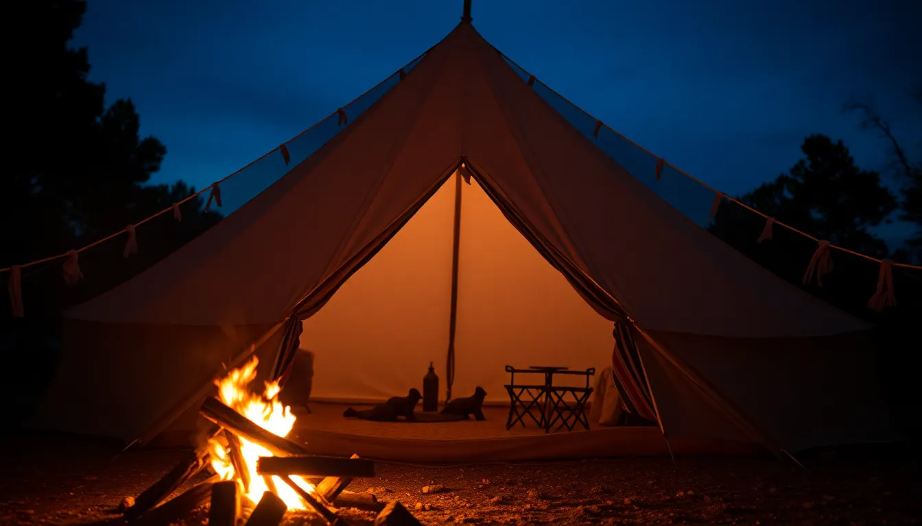 Tent Glow at Dusk
