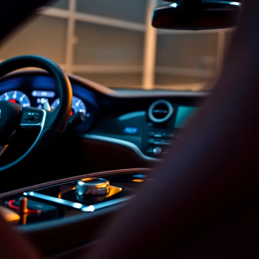 Luxury Car Dashboard Close-Up