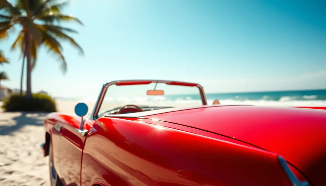 Classic Convertible on Sunny Beach