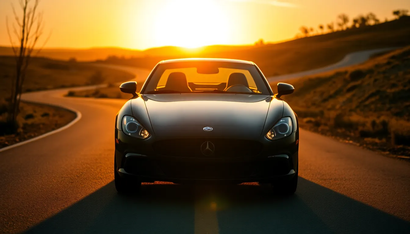 Stylish Sports Car at Sunset