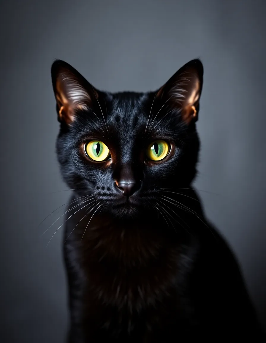 Sleek Black Cat Portrait