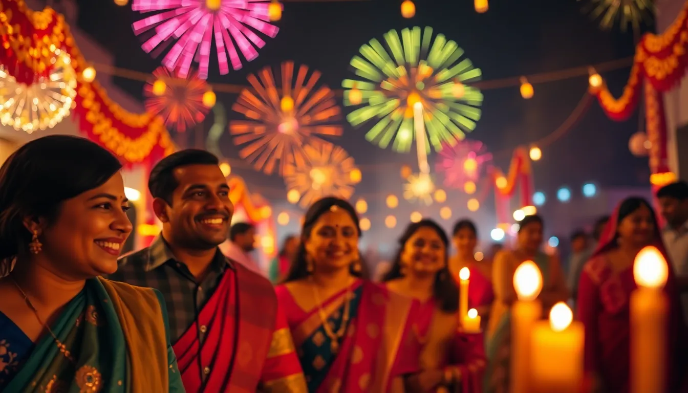 Vibrant Diwali Celebration with Fireworks