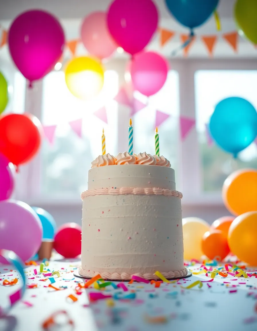 Vibrant Birthday Cake on Table