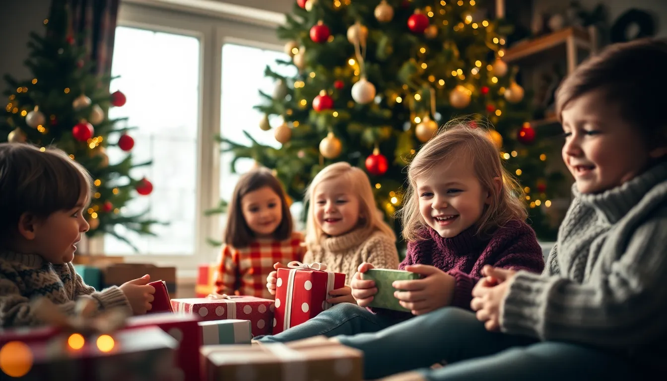 Joyful Christmas Morning with Presents