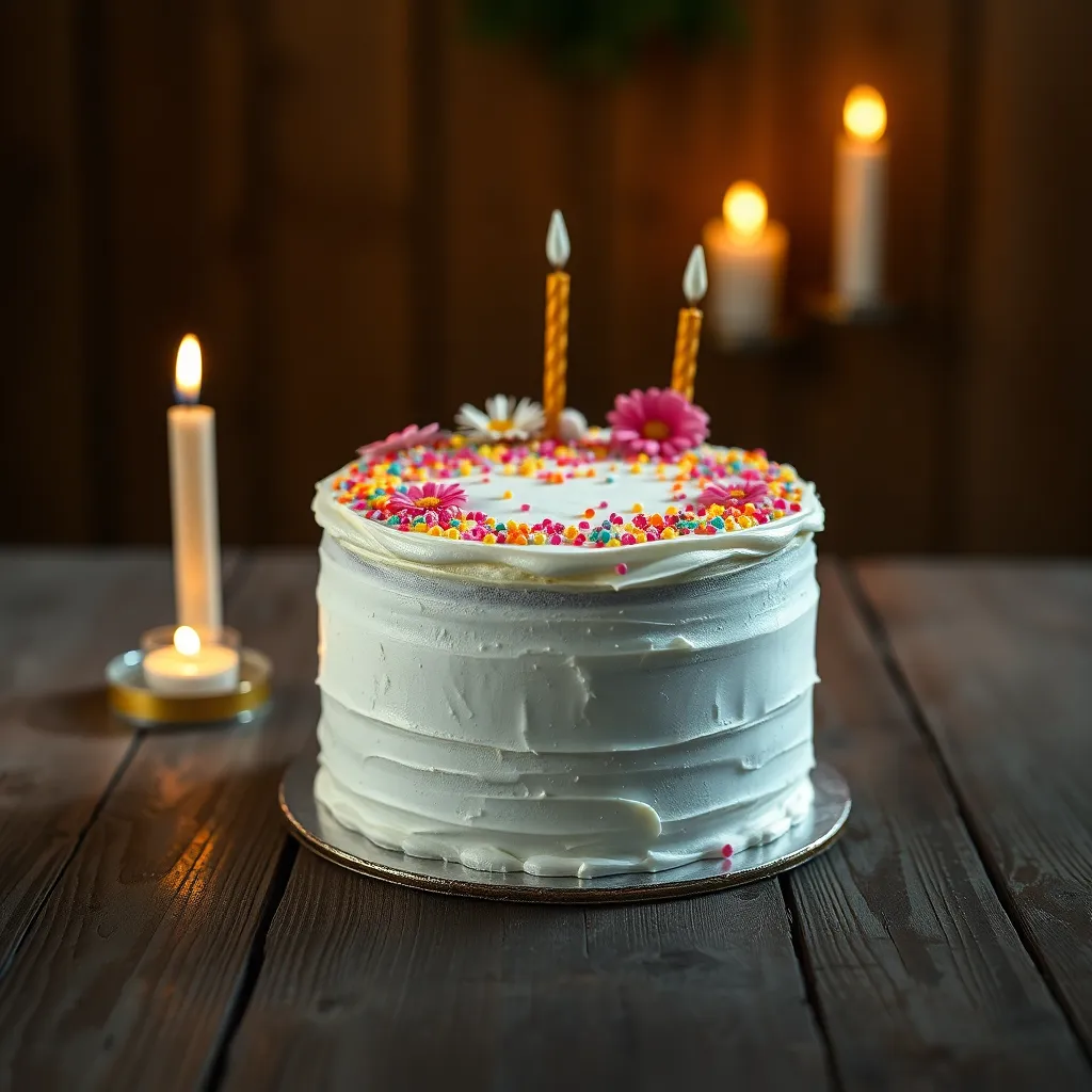 Elegant Birthday Cake Close-Up
