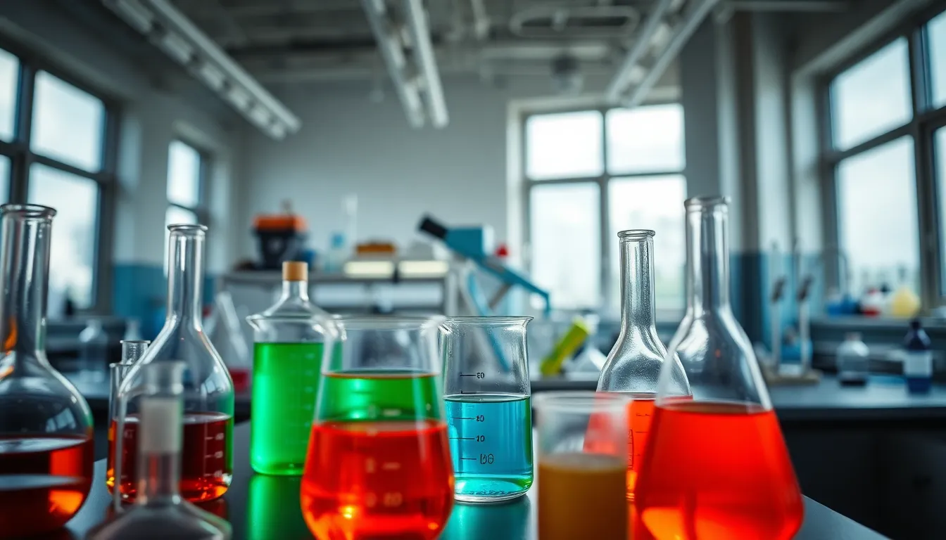 Laboratory Beaker with Blue Liquid