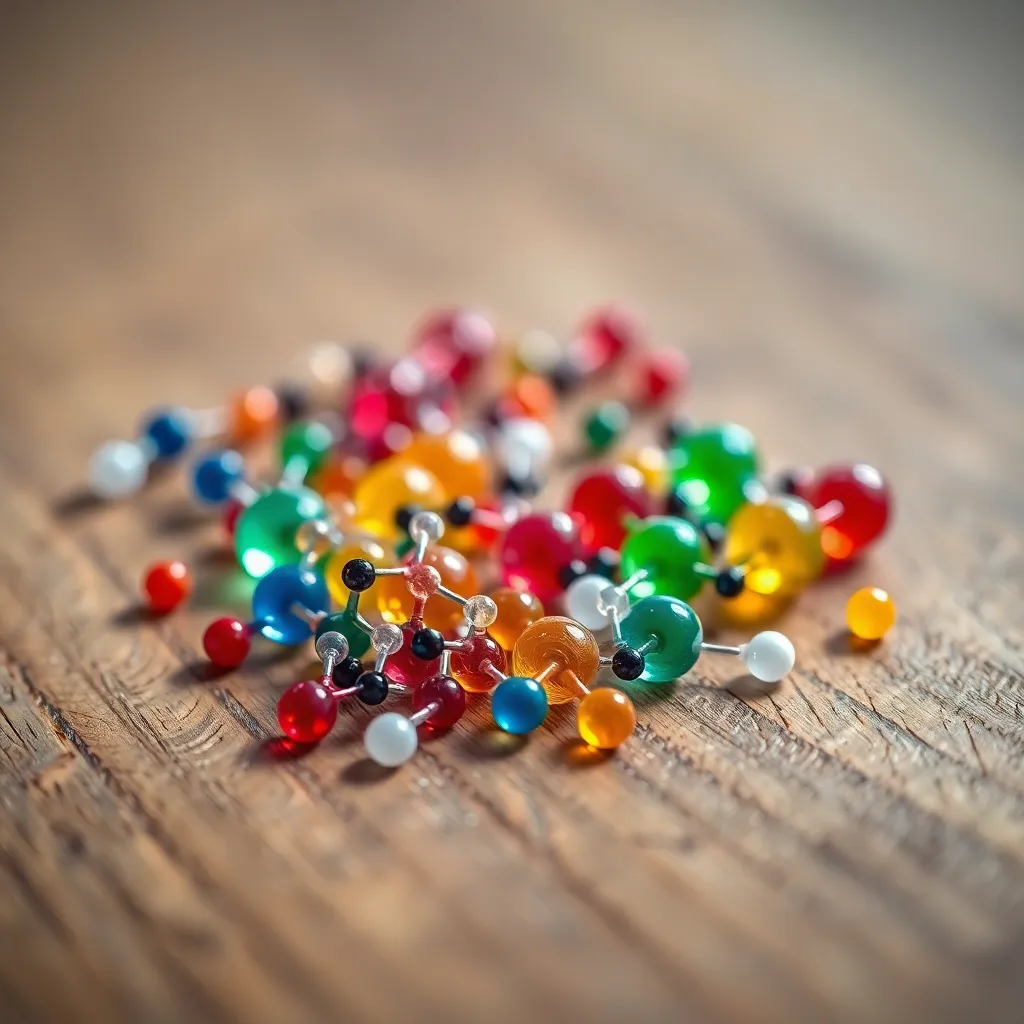 Close-Up of Colorful Chemical Compounds on Wood