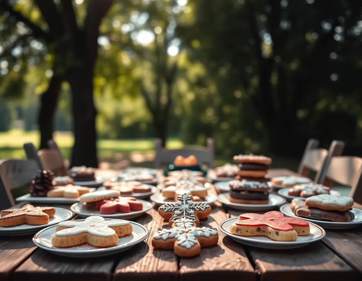 Delicious Christmas Cookies on Rustic Table