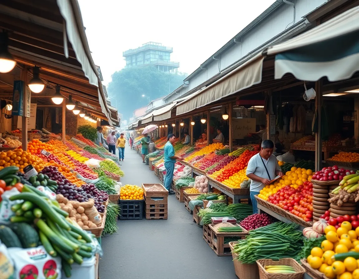 Early Morning Marketplace Bustle