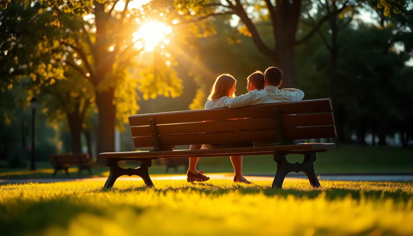 Romantic Evening in City Park