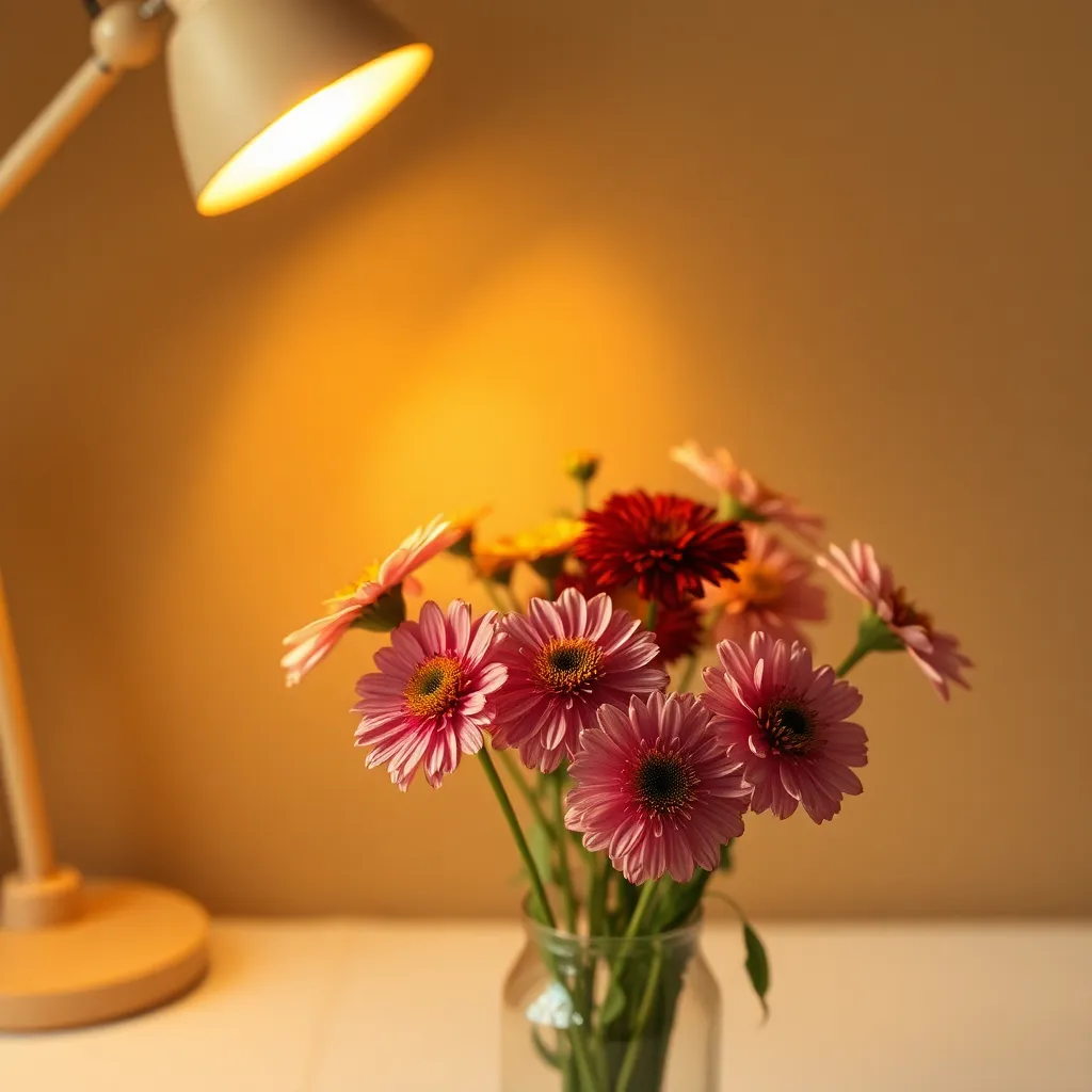 Vibrant Flowers in a Tranquil Park Vignette