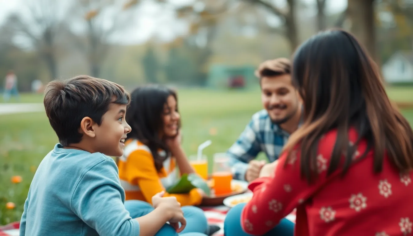 Family Picnic in a City Park