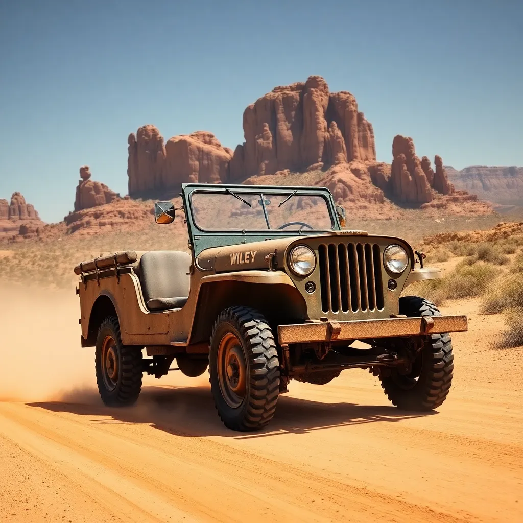 1940s Willys Jeep in Desert Adventure