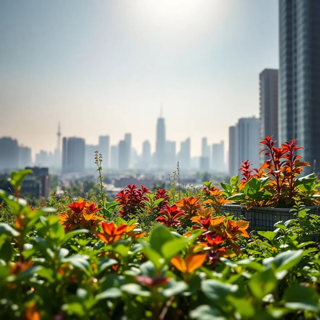 Urban Garden Amid Pollution
