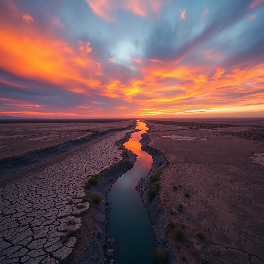 Aerial View of Climate Change Effects