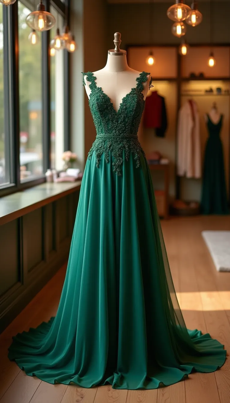 Elegant Evening Gown in Boutique