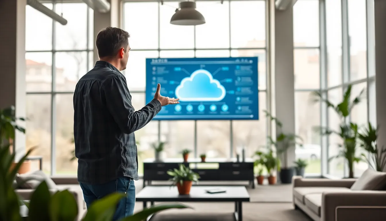 Innovative Cloud Computing Office Scene