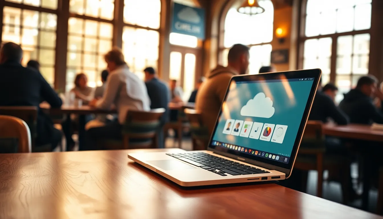 Café Scene with Cloud Computing Applications