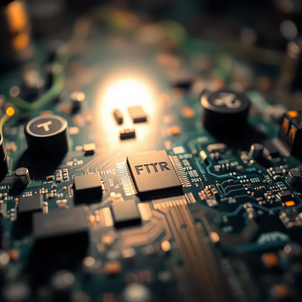 Macro View of Circuit Board with Cloud Computing Elements