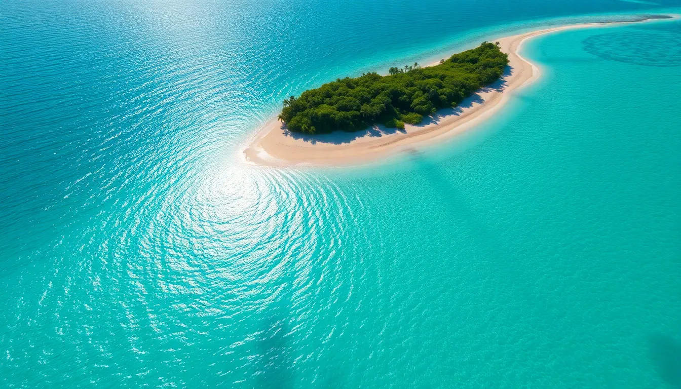 Aerial View of Pristine Tropical Coastline