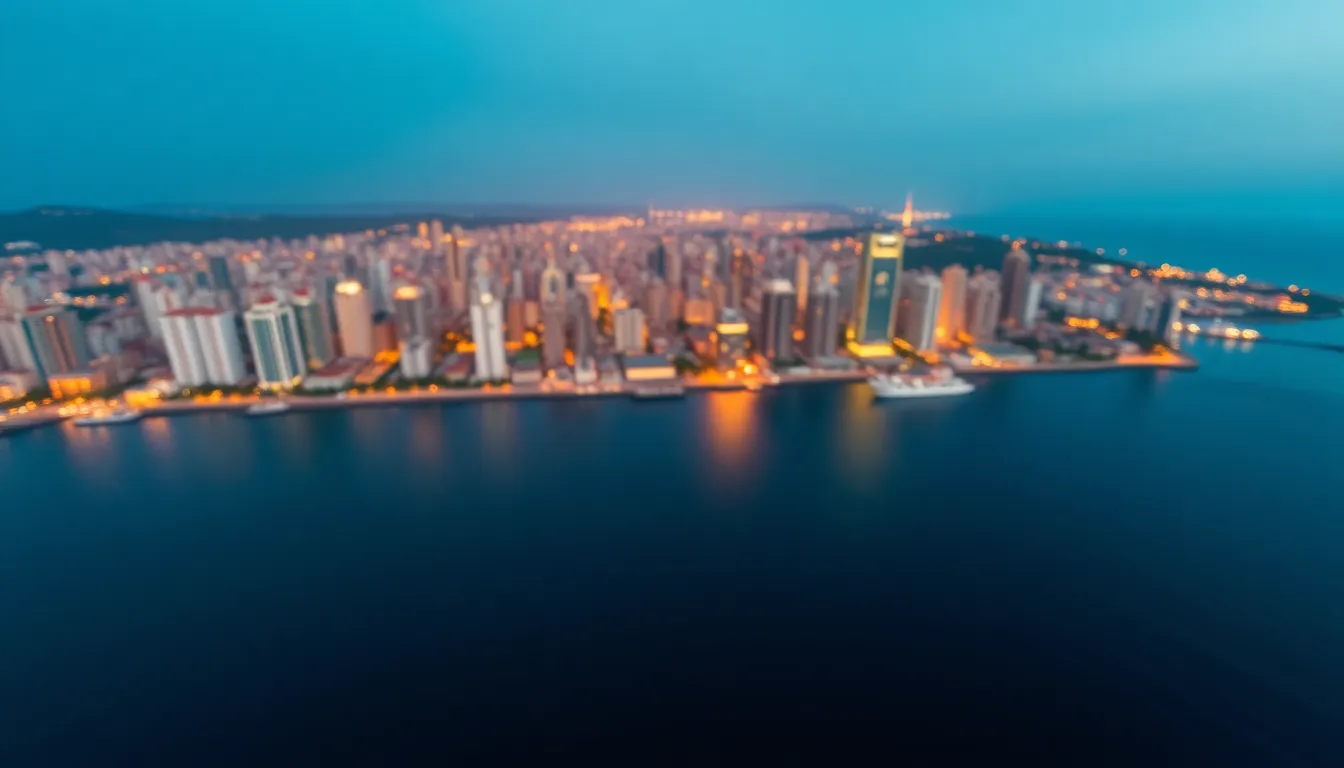 Coastal City Skyline at Twilight