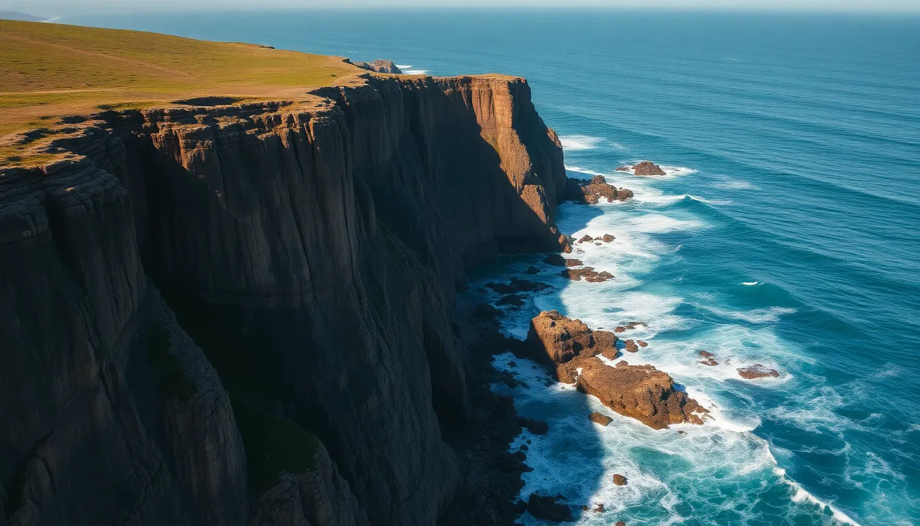 Dramatic Aerial Coastline View