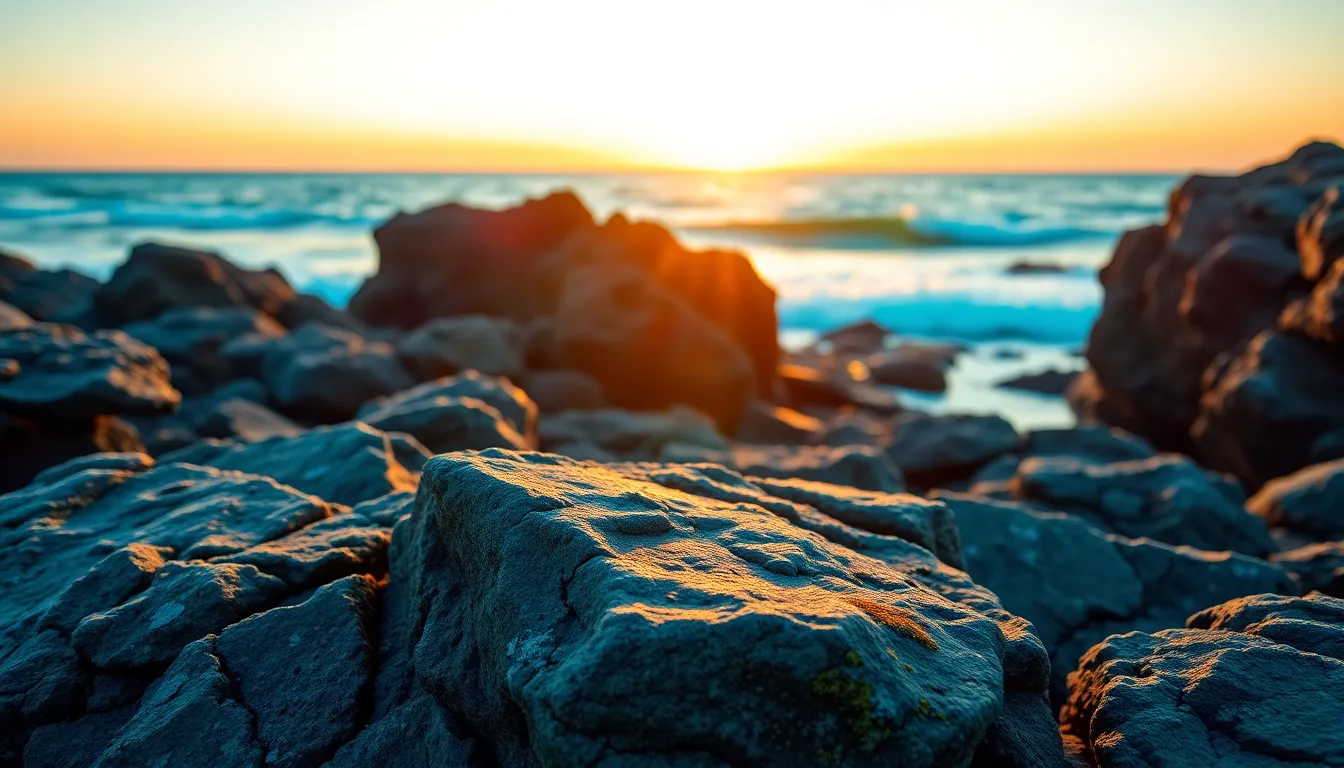 Golden Hour at Rugged Coastline