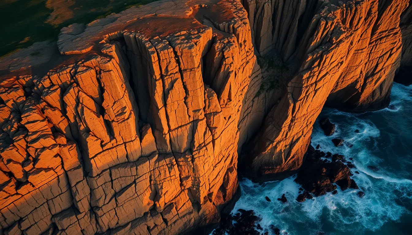 Jagged Cliffside Aerial View