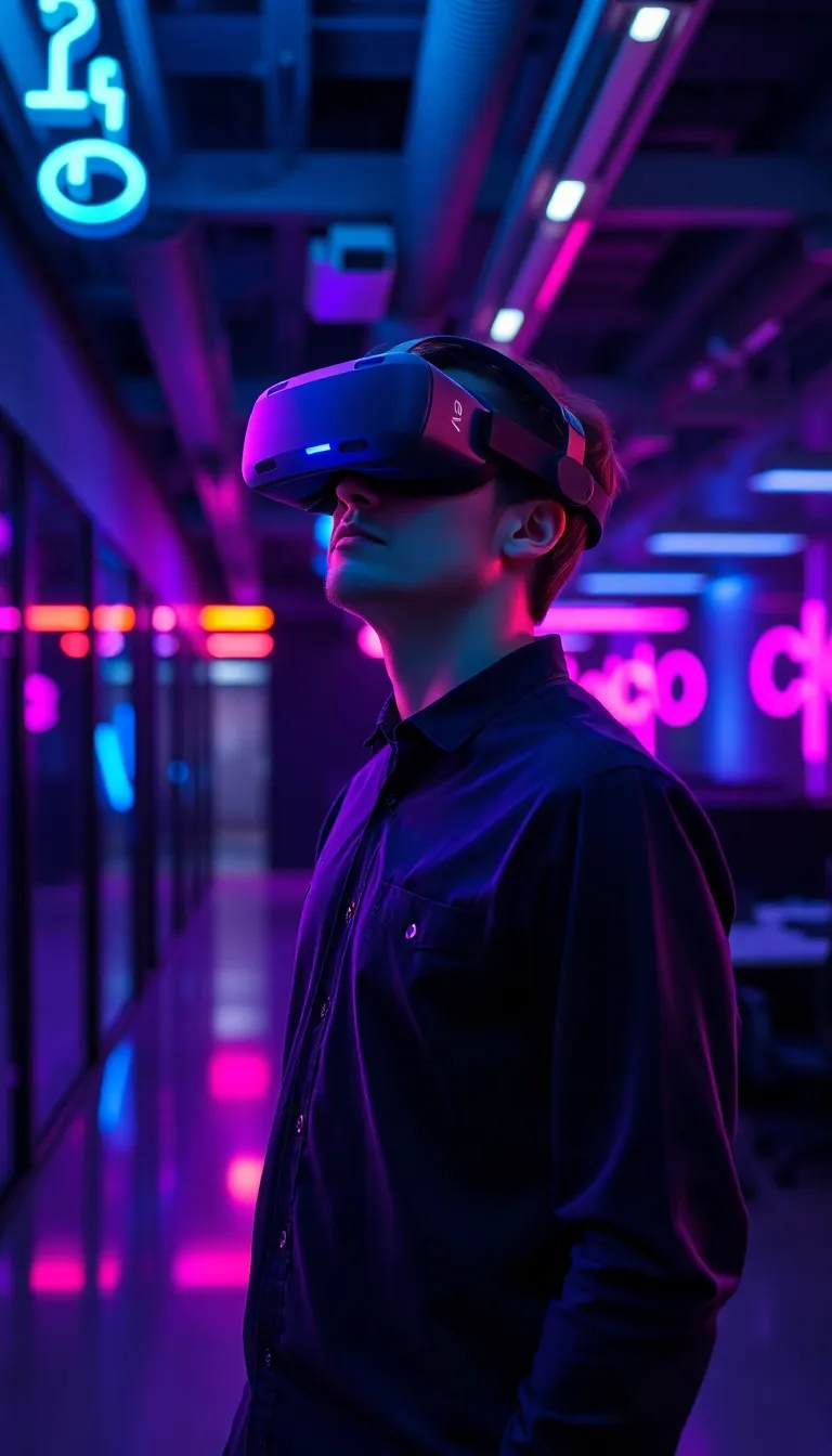 Programmer in Virtual Reality Headset