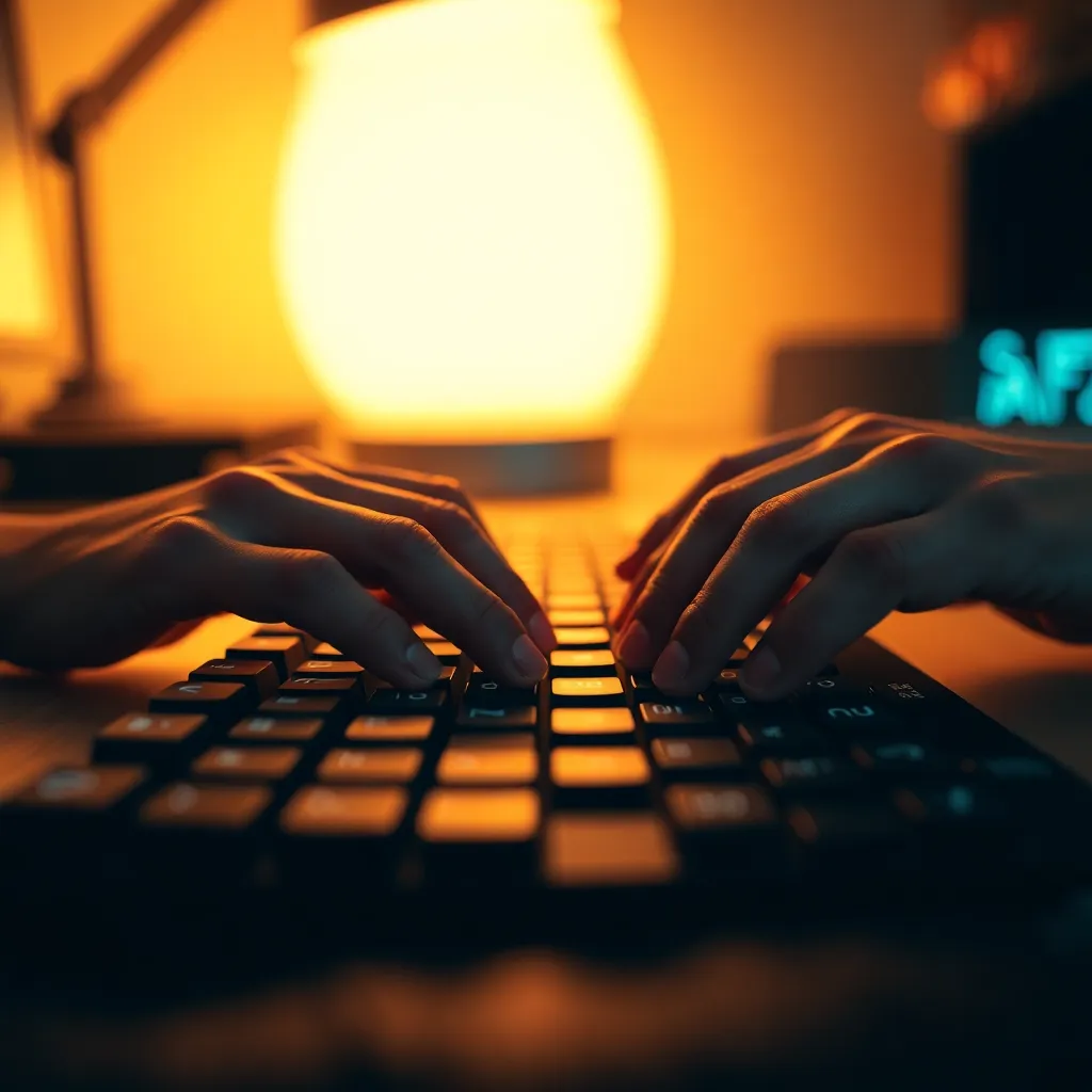 Close-Up of Coding with Mechanical Keyboard