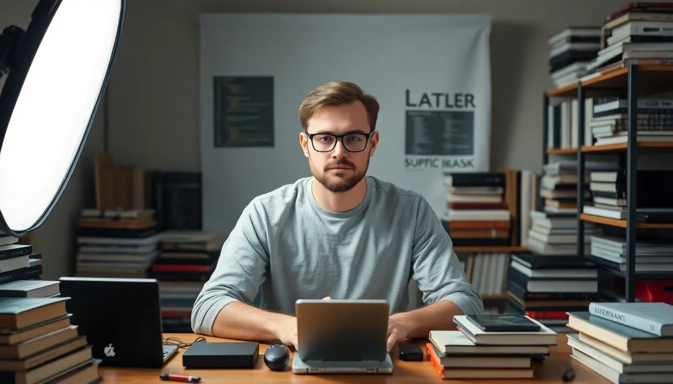 Coder Surrounded by Technology