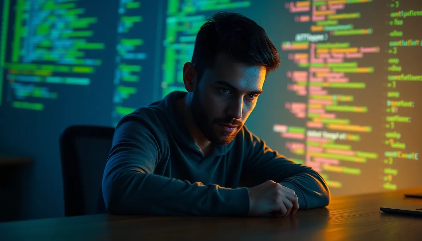 Focused Programmer in Modern Workspace