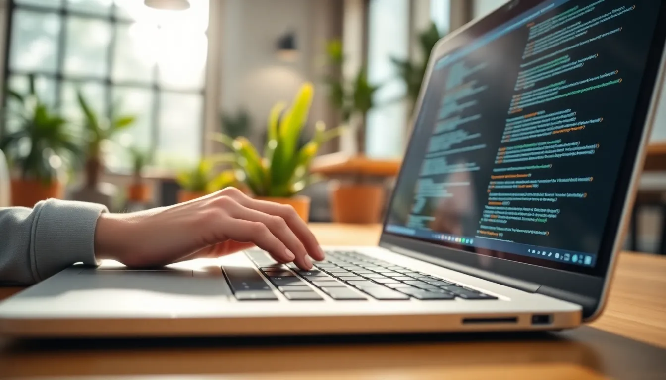 Close-Up of Coding in a Modern Workspace