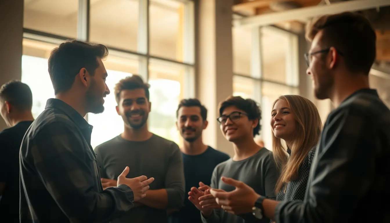 Developers Collaborating at Tech Meetup