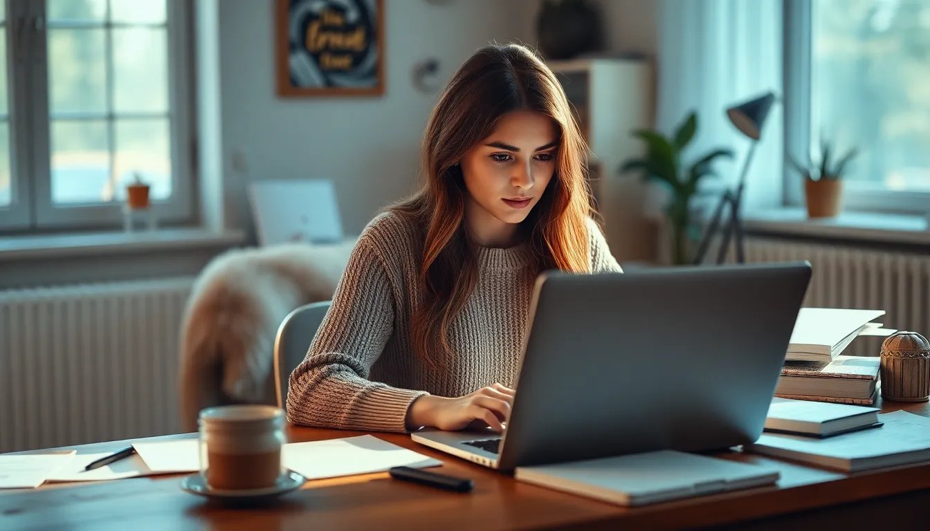 Focused Programmer Working on Laptop