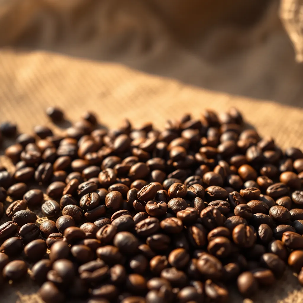 Close-Up of Freshly Roasted Coffee Beans