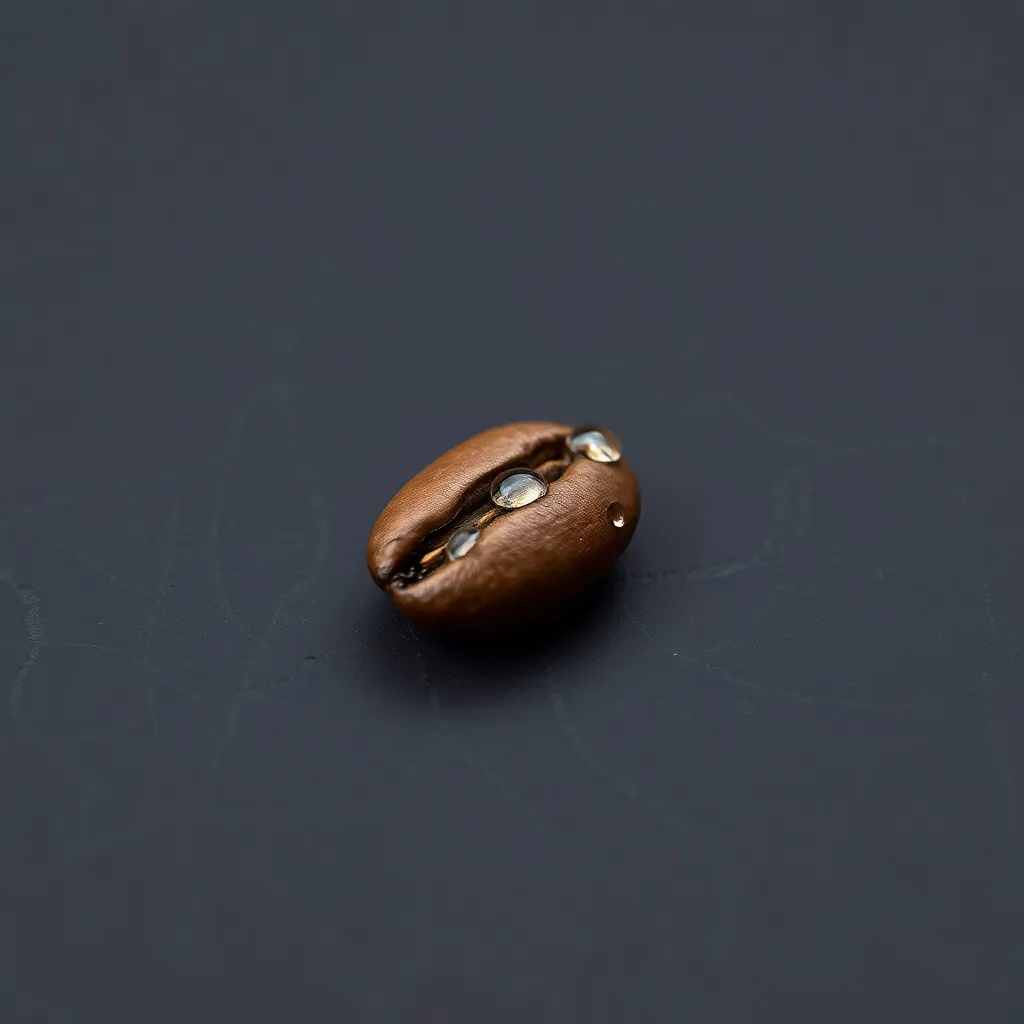 Minimalist Coffee Bean on Slate Surface