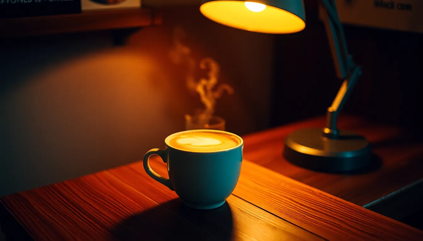 Warm Coffee Cup with Textured Background