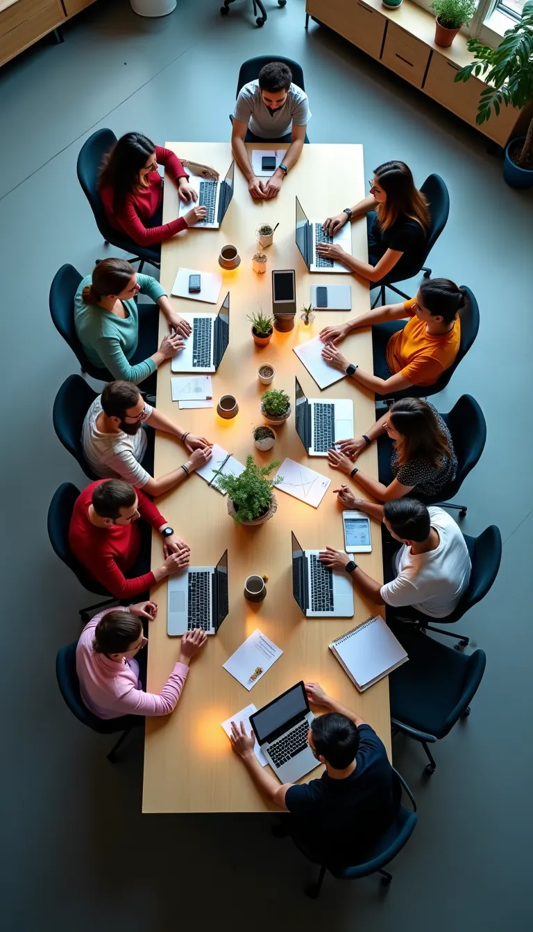 Tech Team Collaborating in Modern Office