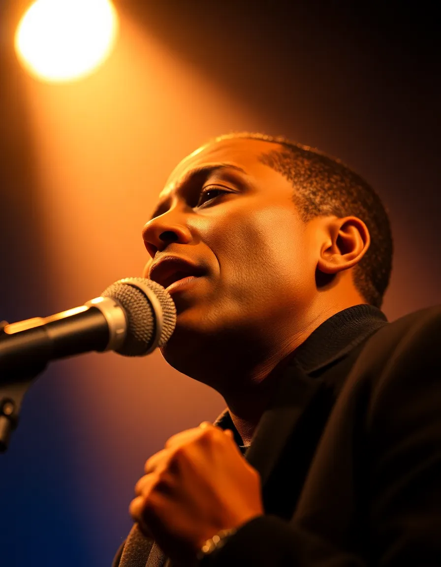 Dramatic Solo Singer Under Spotlight