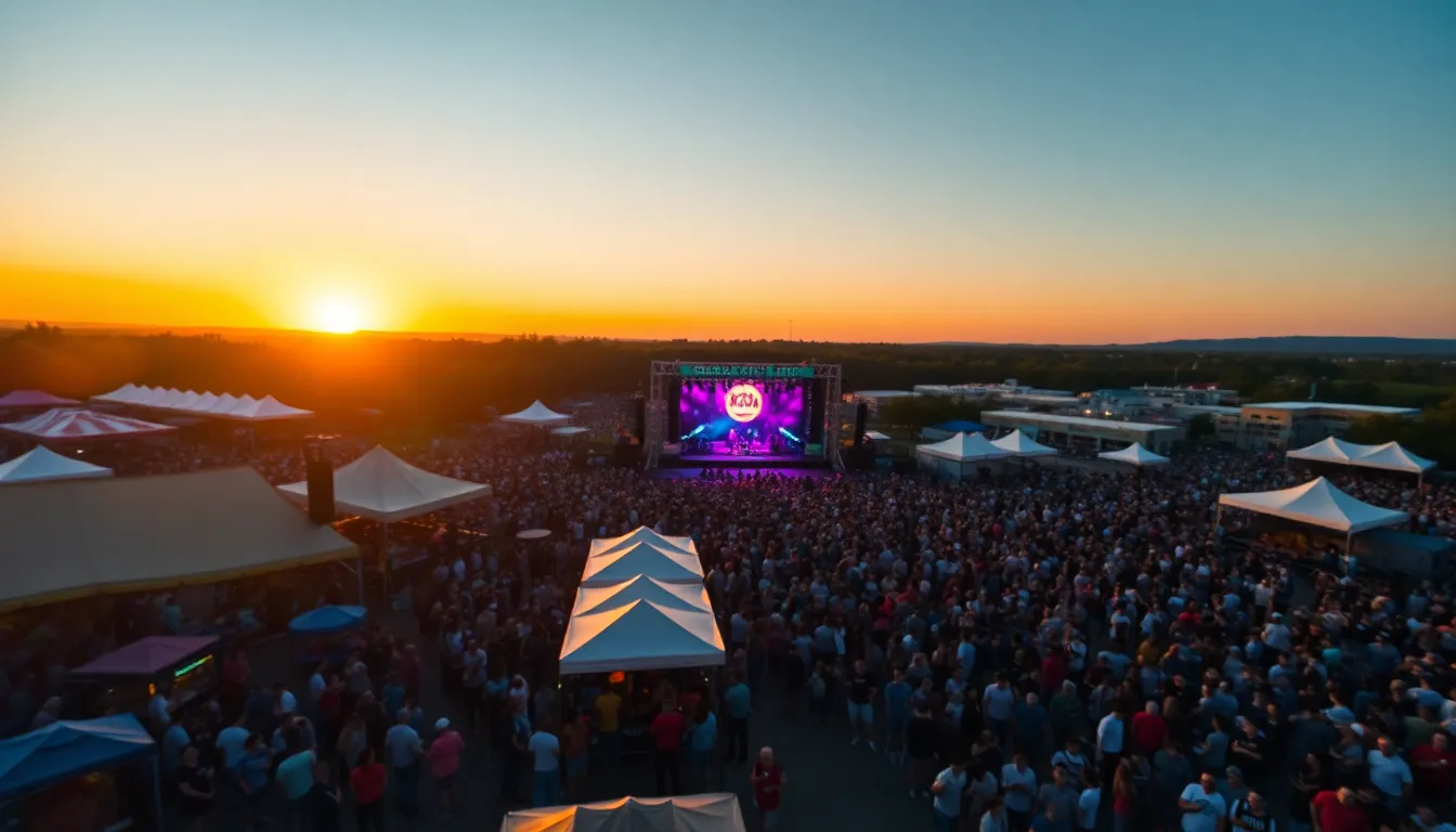 Aerial View of Outdoor Music Festival