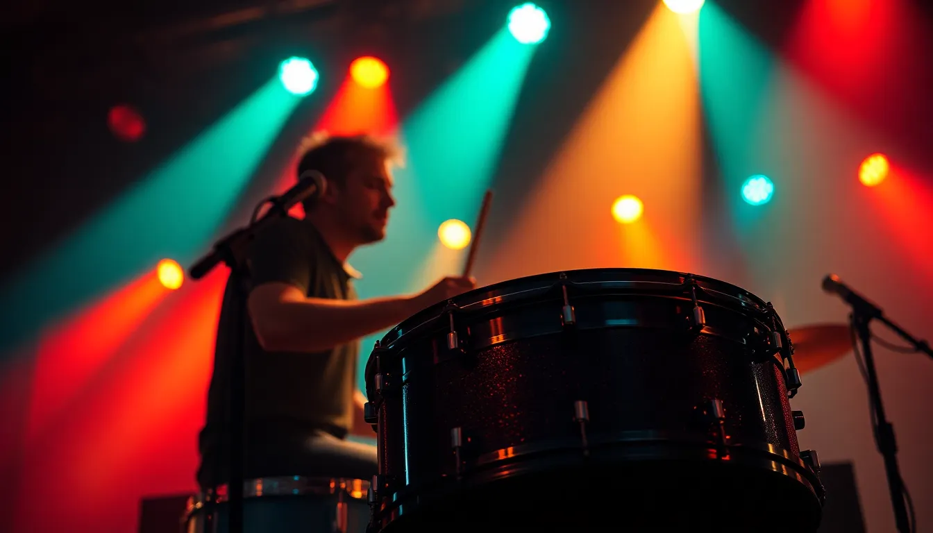 Intense Performance of a Guitarist on Stage
