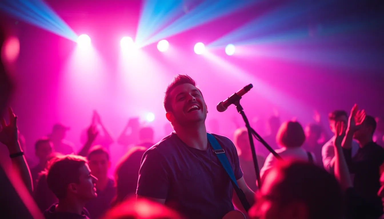 Energetic Band Performance at Concert