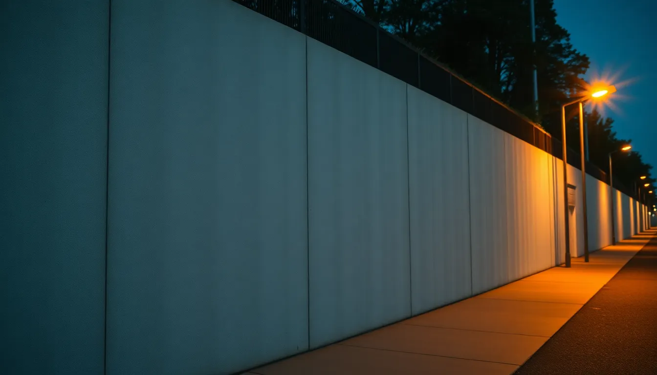 Evening Light on Modern Concrete Wall